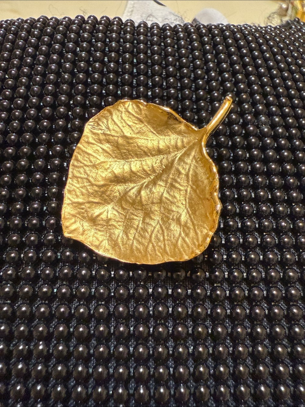 Gold toned dipped Maple Leaf Brooch